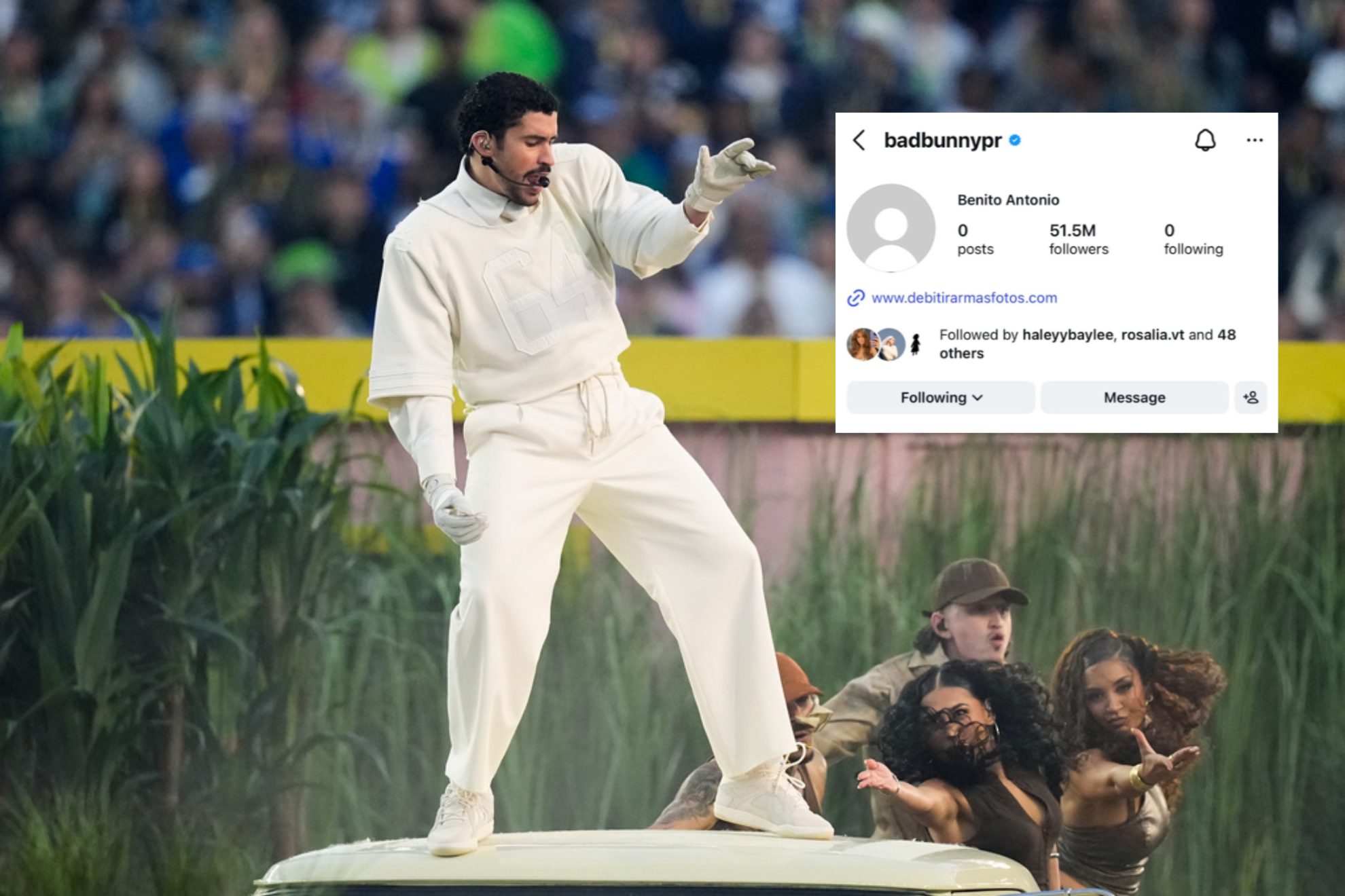¿Bad Bunny tirará más fotos? Borra su Instagram tras el show del Super Bowl /ESPECIAL LAPRESS IG@badbunnypr