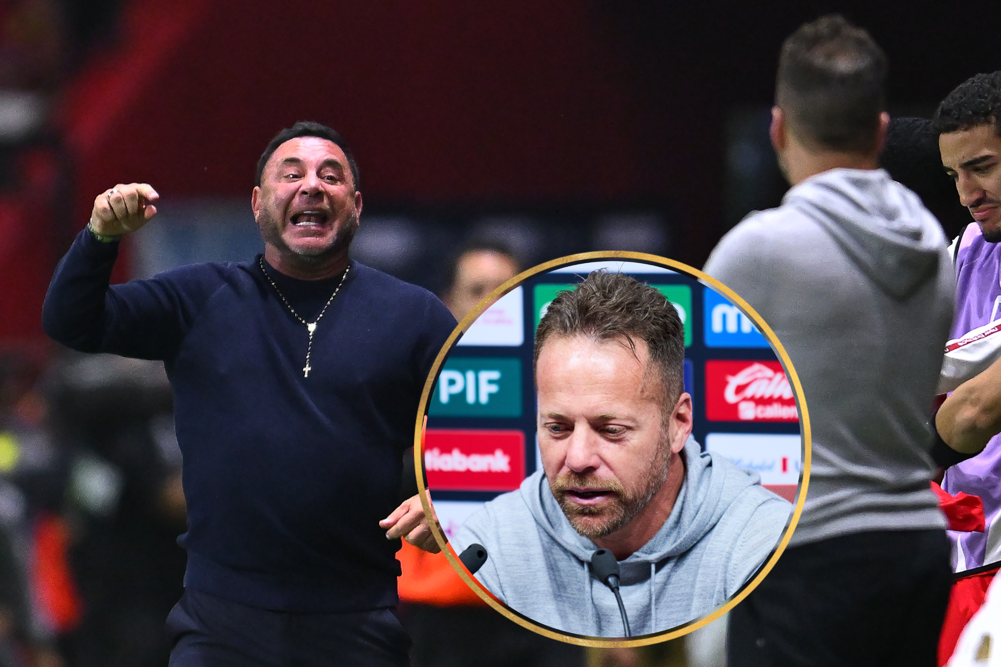 Marc dos Santos se mostró molesto con el Turco Mohamed. /MARCAMX