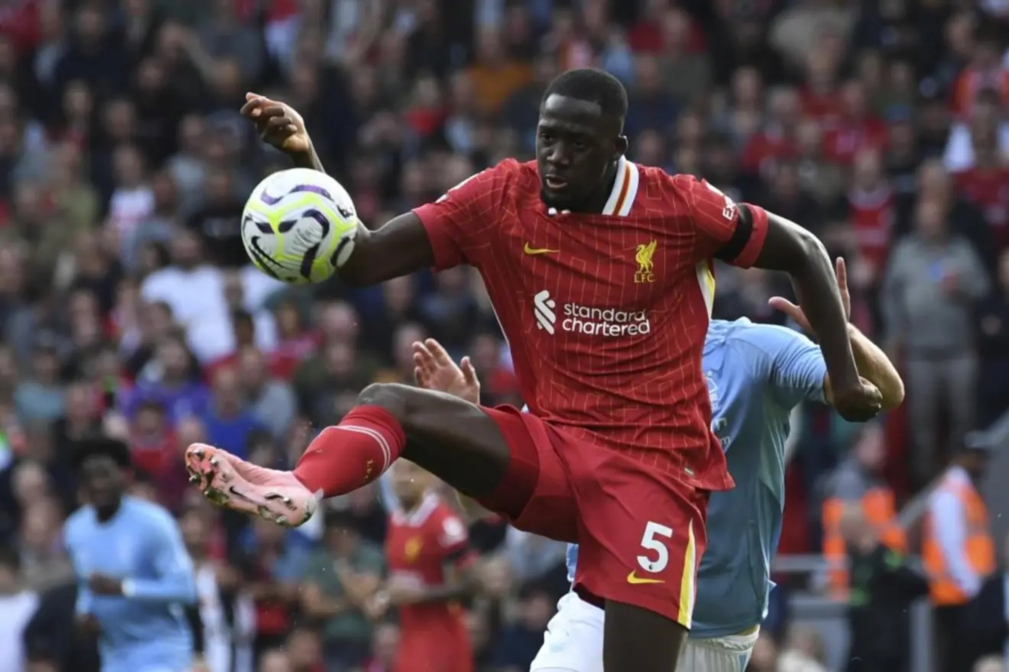Konaté, durante un partido con el Liverpool LAPRESSE
