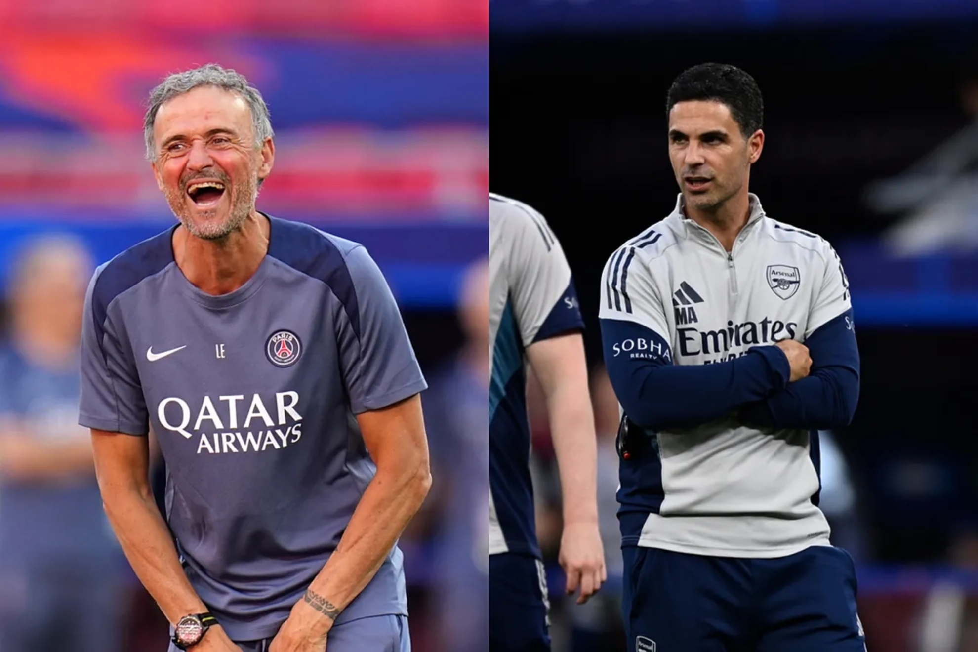 Luis Enrique y Arteta Denes Erdos/LAPRESSE
