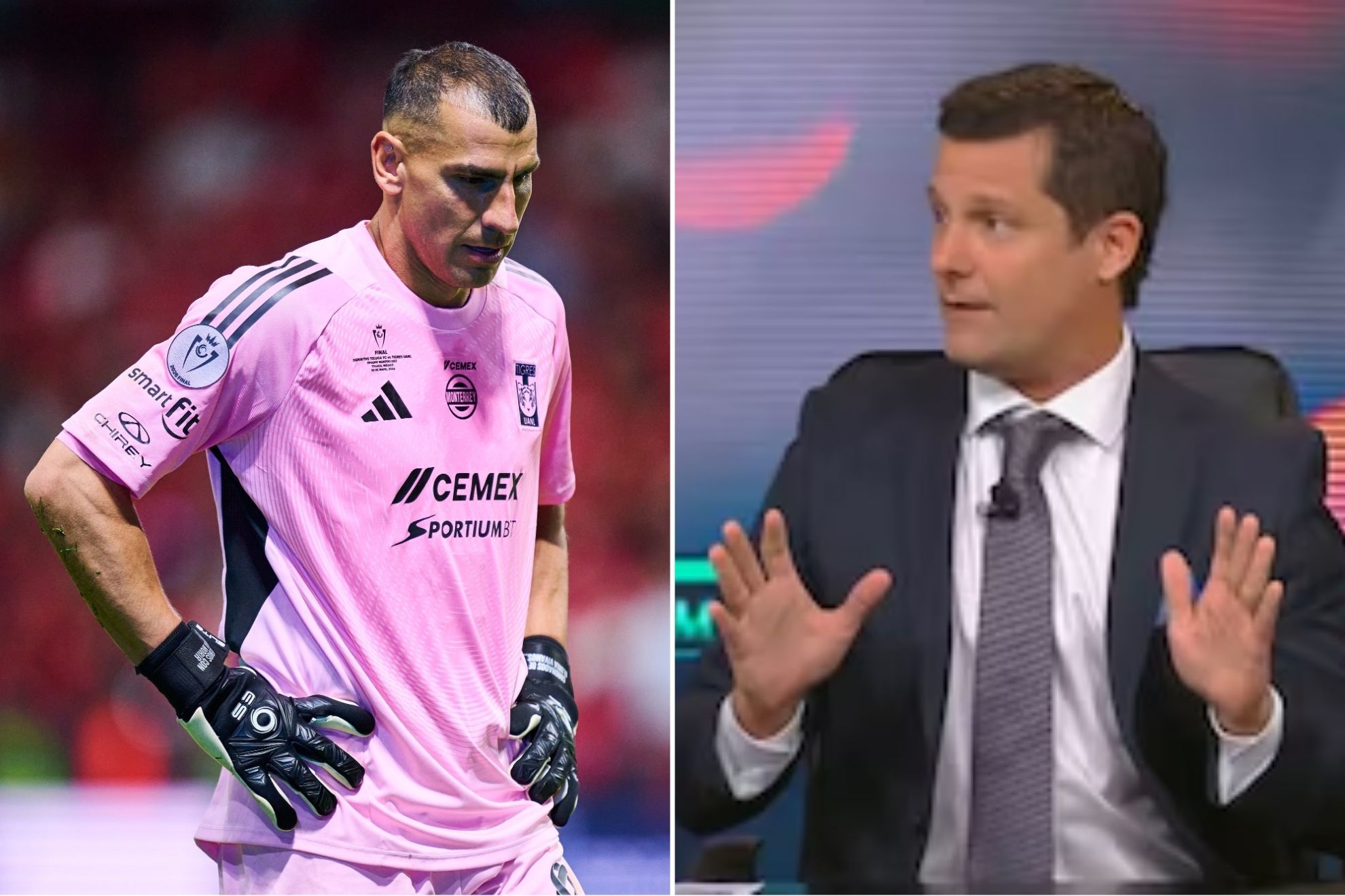 ¿Nahuel Guzmán confronta a Santiago Fourcade? El de Tigres, con Gignac de escolta, busca al periodista de FOX One tras perder la Concachampions / ESPECIAL