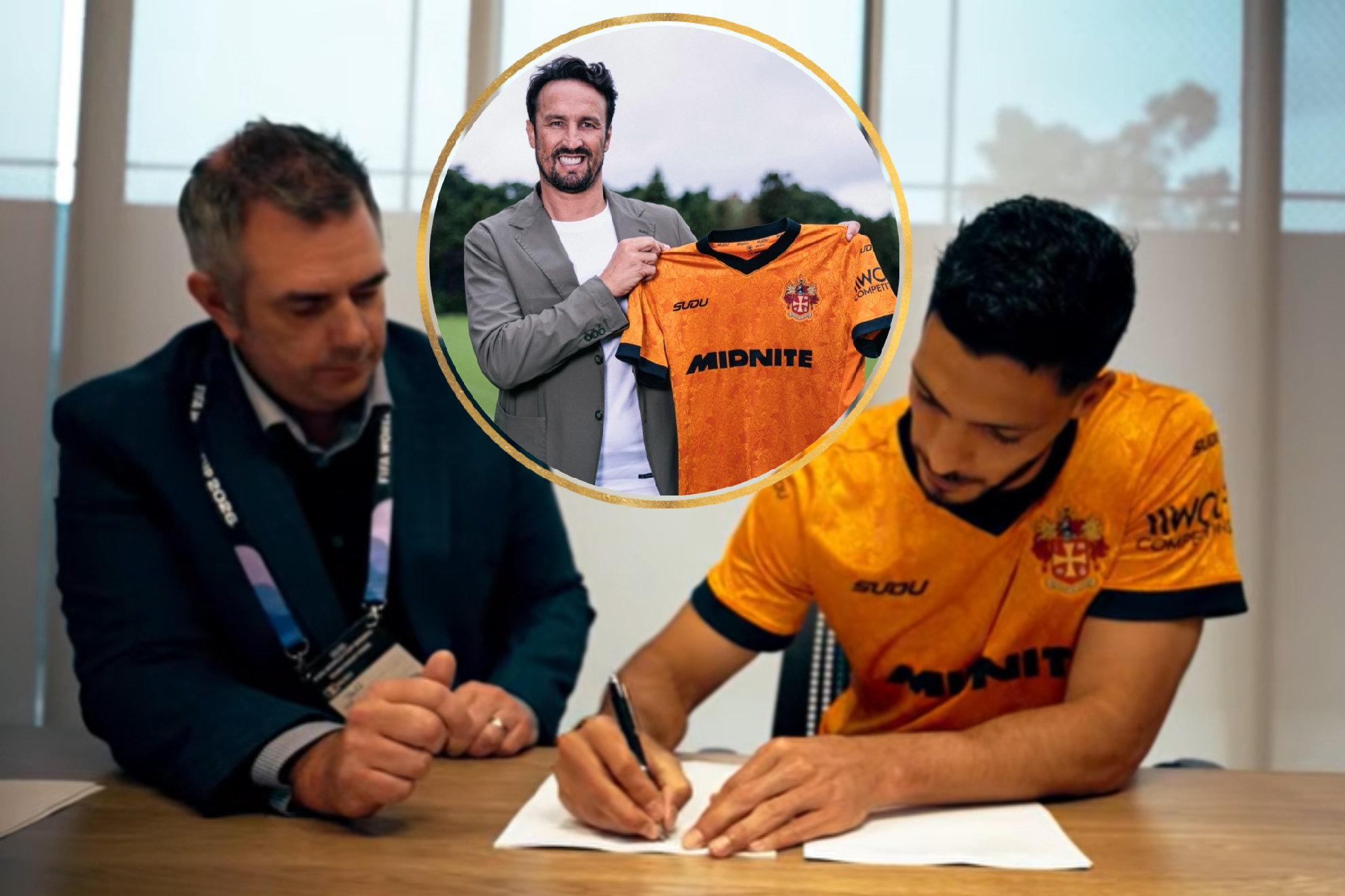 El personal del club hizo exámenes médicos, firma de contrato y hasta sesión de fotos con el delantero mexicano en el CAR. /MARCAMX