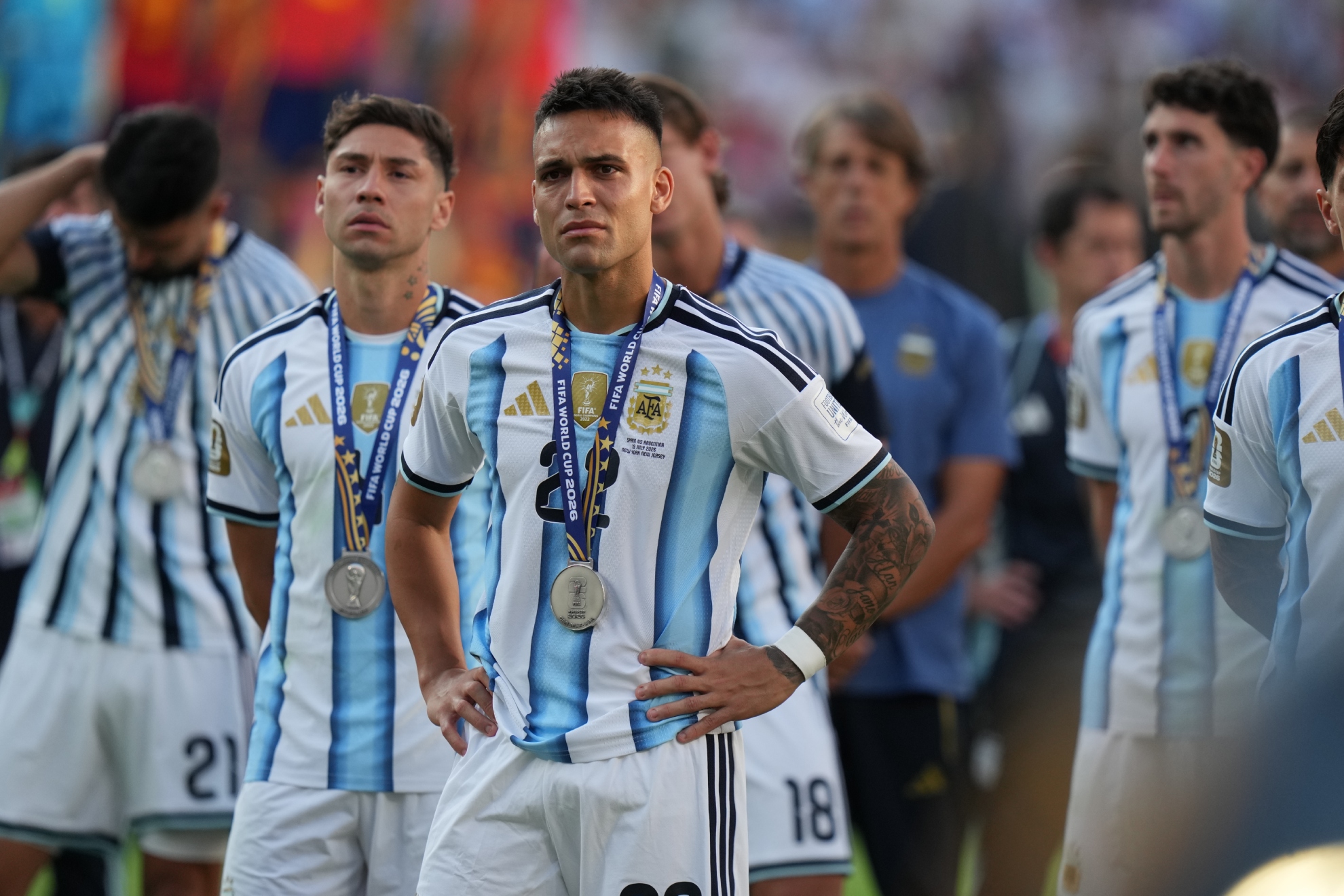 Lautaro Martínez, tras la derrota ante España. LAPRESSE