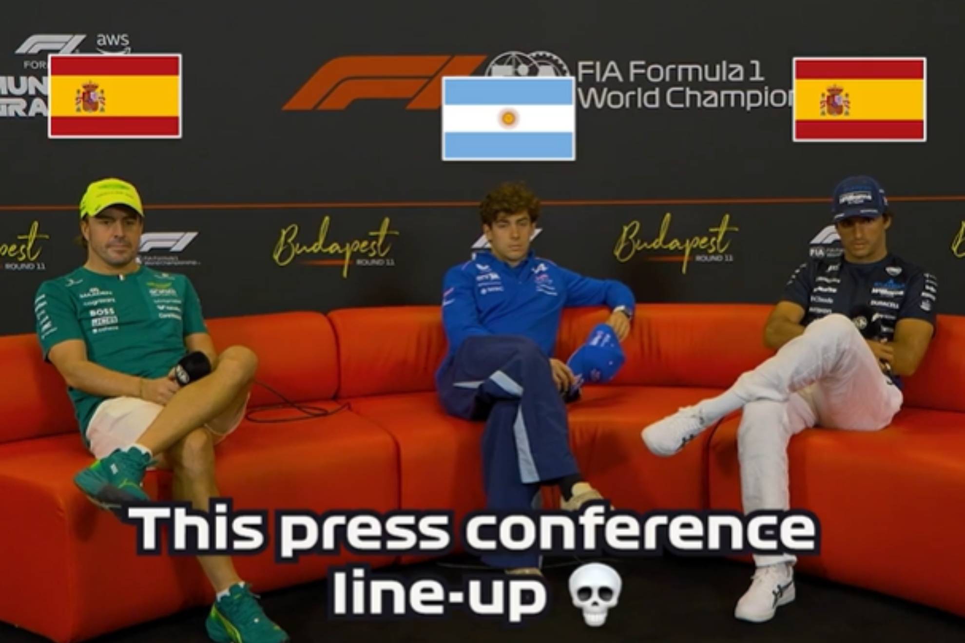 FIA decidió juntar a Fernando Alonso, Franco Colapinto y Carlos Sainz / F1