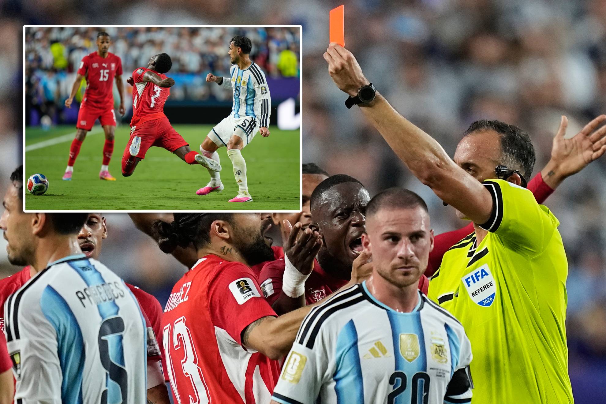 Joao Pinheiro no tuvo que haber expulsado al futbolista suizo / LAPRESSE