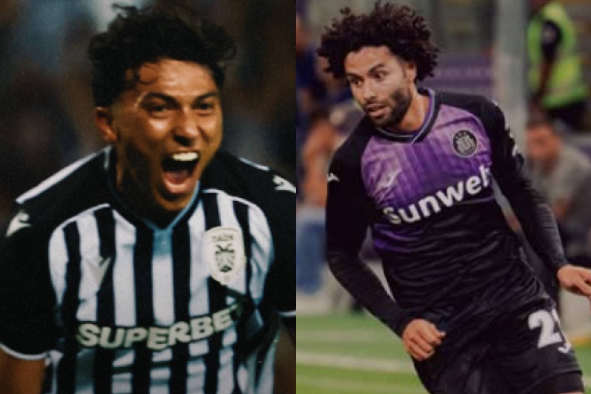 Jonathan Gómez y Chino Huerta. Instagram @paok_fc / Instagram @cesarh_33