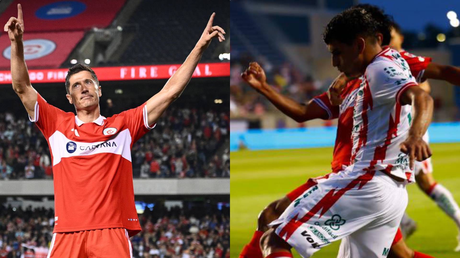 Robert Lewandowski vs. Necaxa. X @ChicagoFire / X @ClubNecaxa