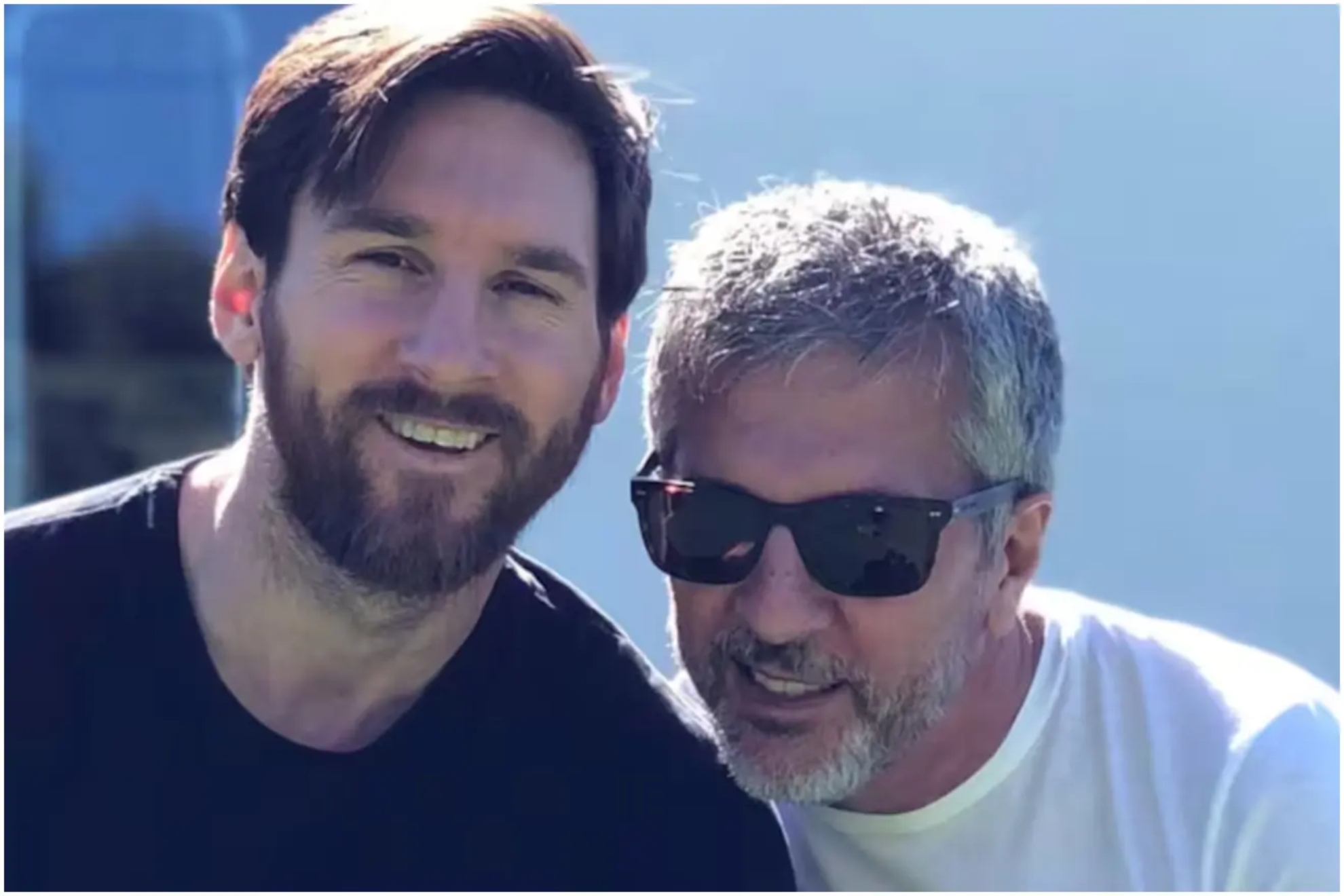 Leo Messi junto a su padre
