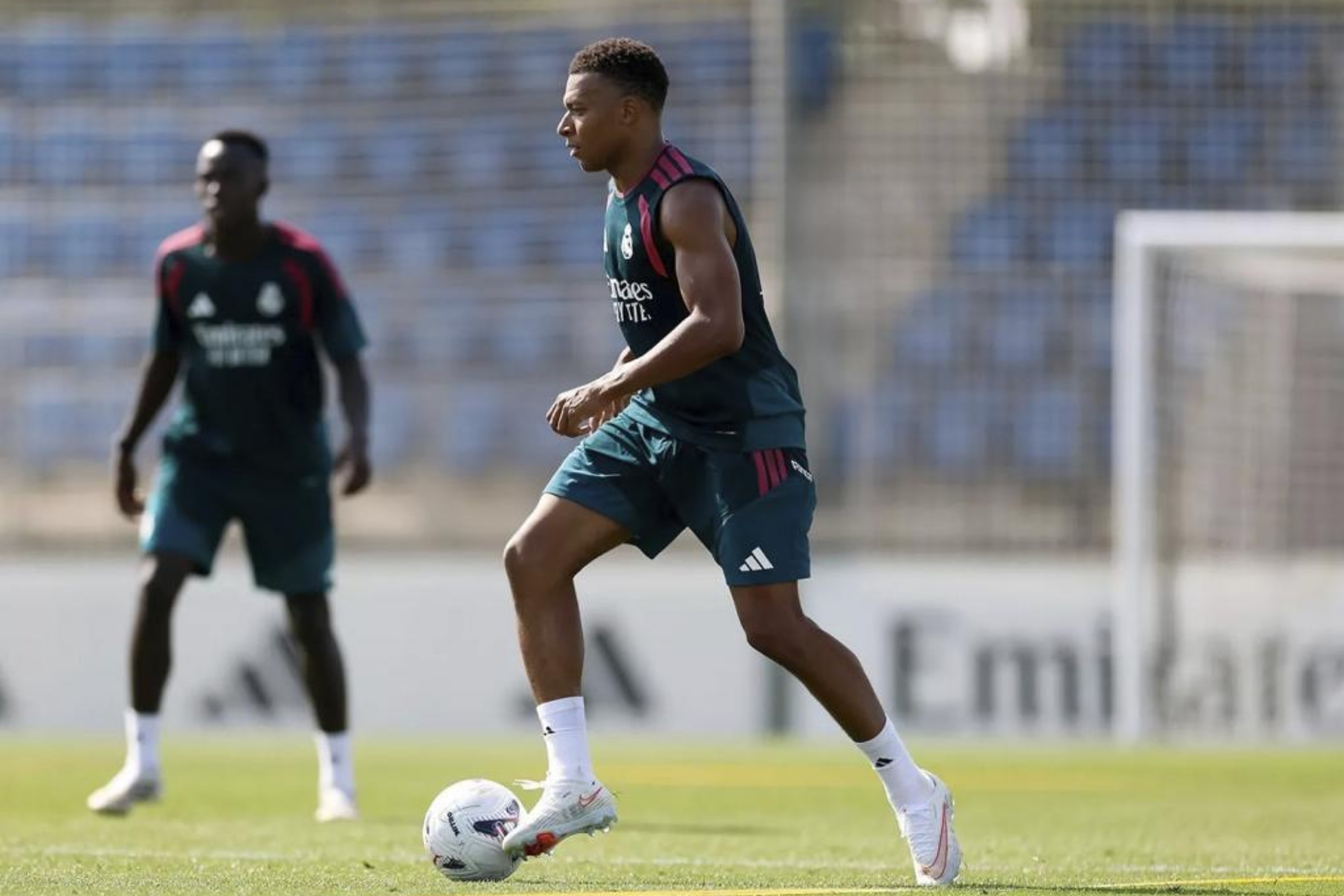 Mbappé en un reciente entrenamiento con el Real Madrid