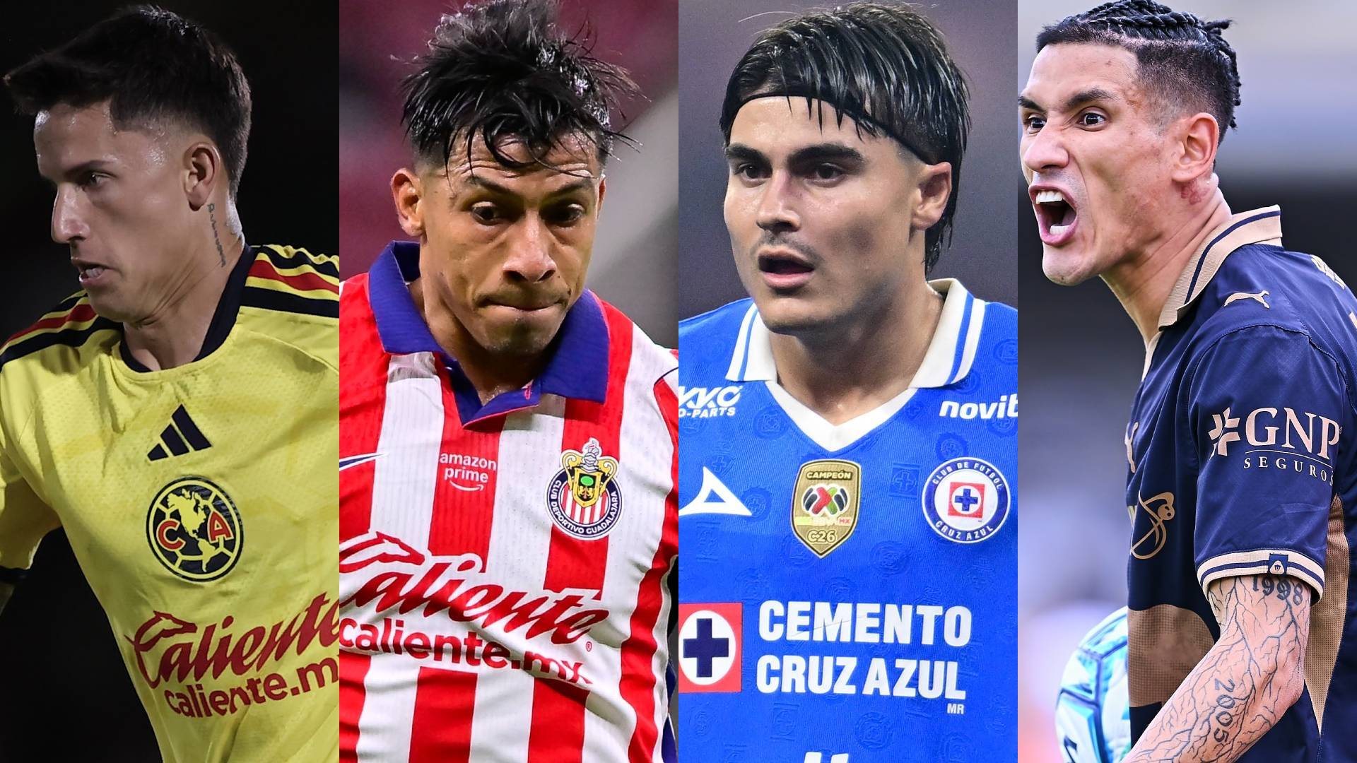 América, Guadalajara, Cruz Azul y Pumas.