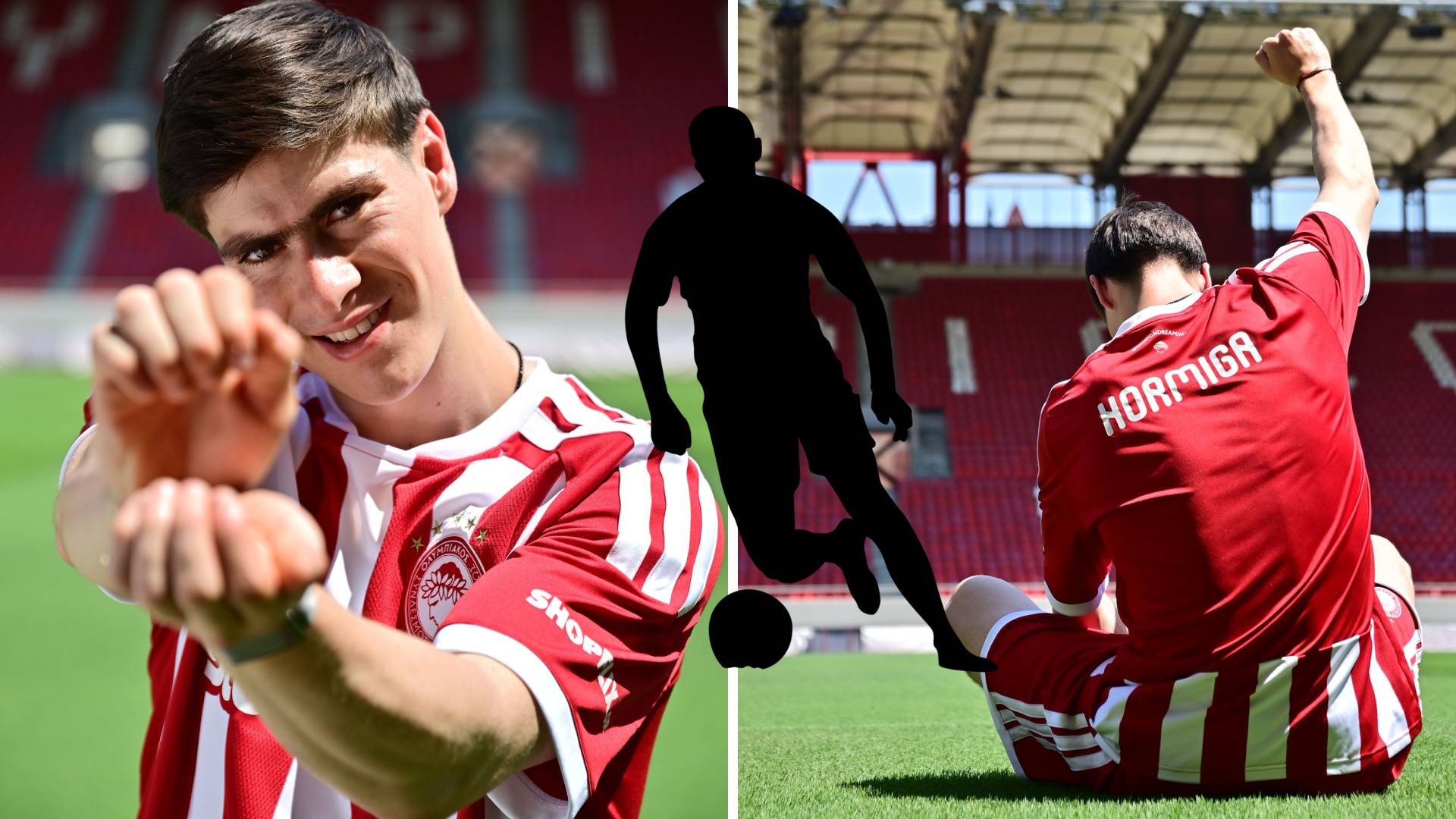 Armando González con el uniforme de Olympiacos de Grecia Capturas X