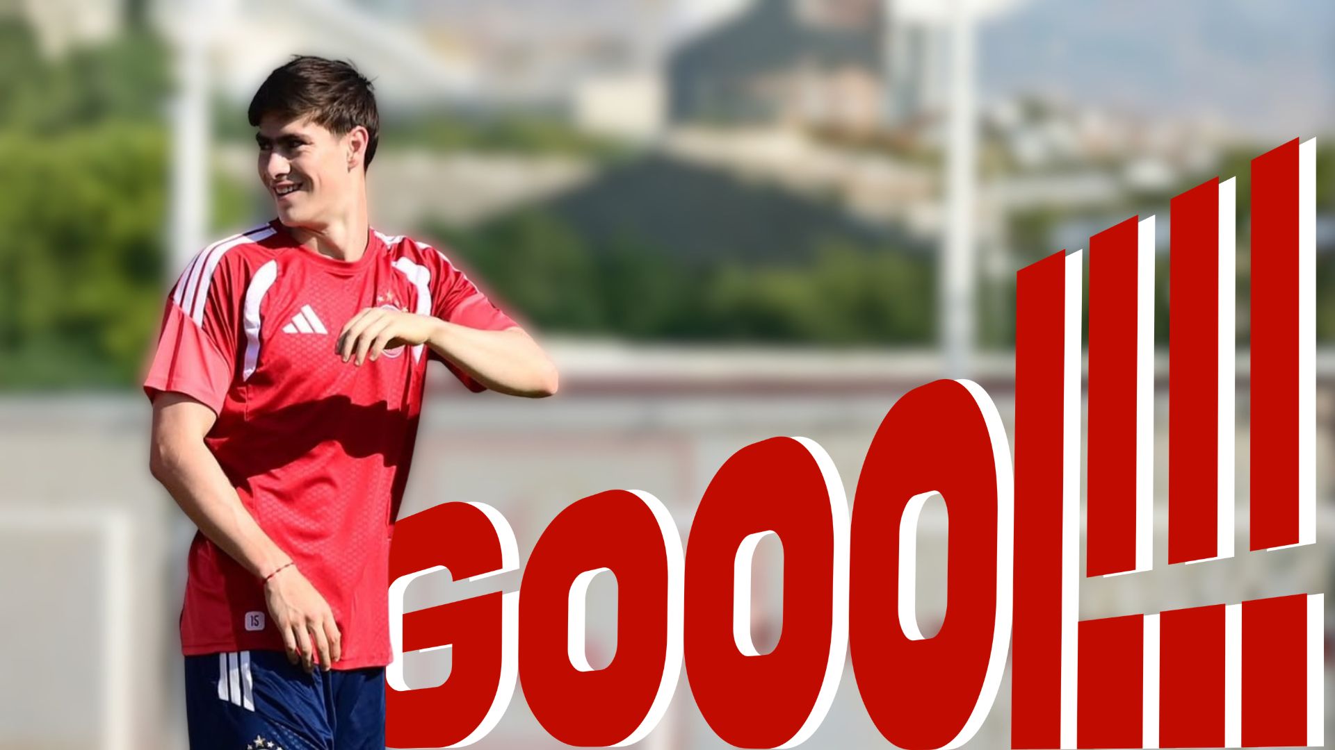 El delantero mexicano comenzó su aventura en Europa con el pie derecho al marcar su primer gol durante una práctica con el conjunto rojiblanco. / ESPECIAL @olympiacosfc