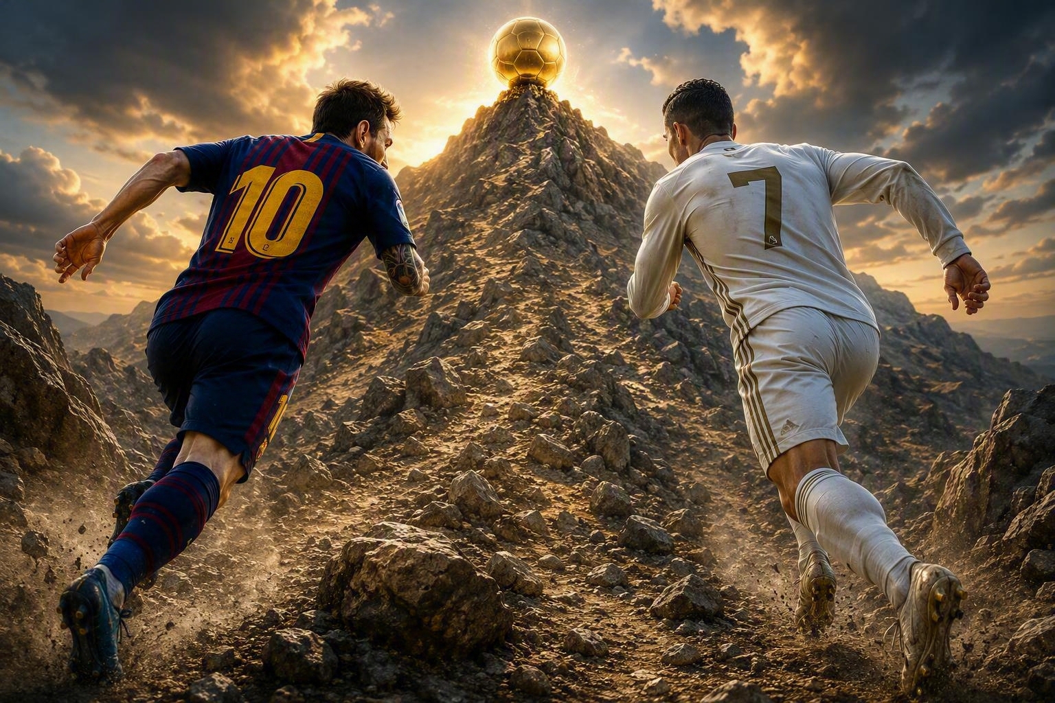 Messi y Cristiano Ronaldo. IMAGEN CREADA CON IA