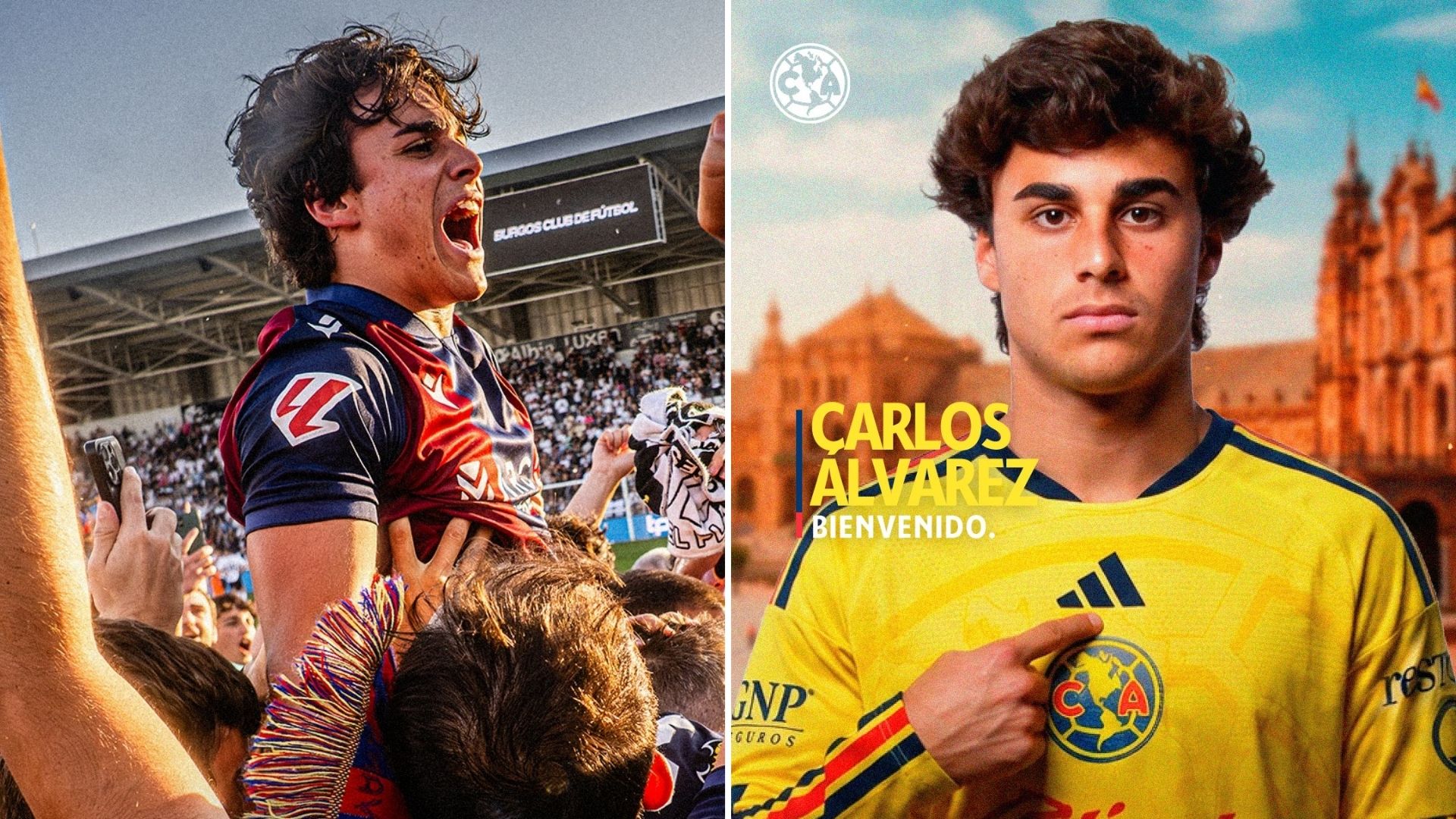 Fans elogian fichaje del América, Carlos Álvarez; en España le dicen "El héroe de Burgos" por este gol / ESPECIAL