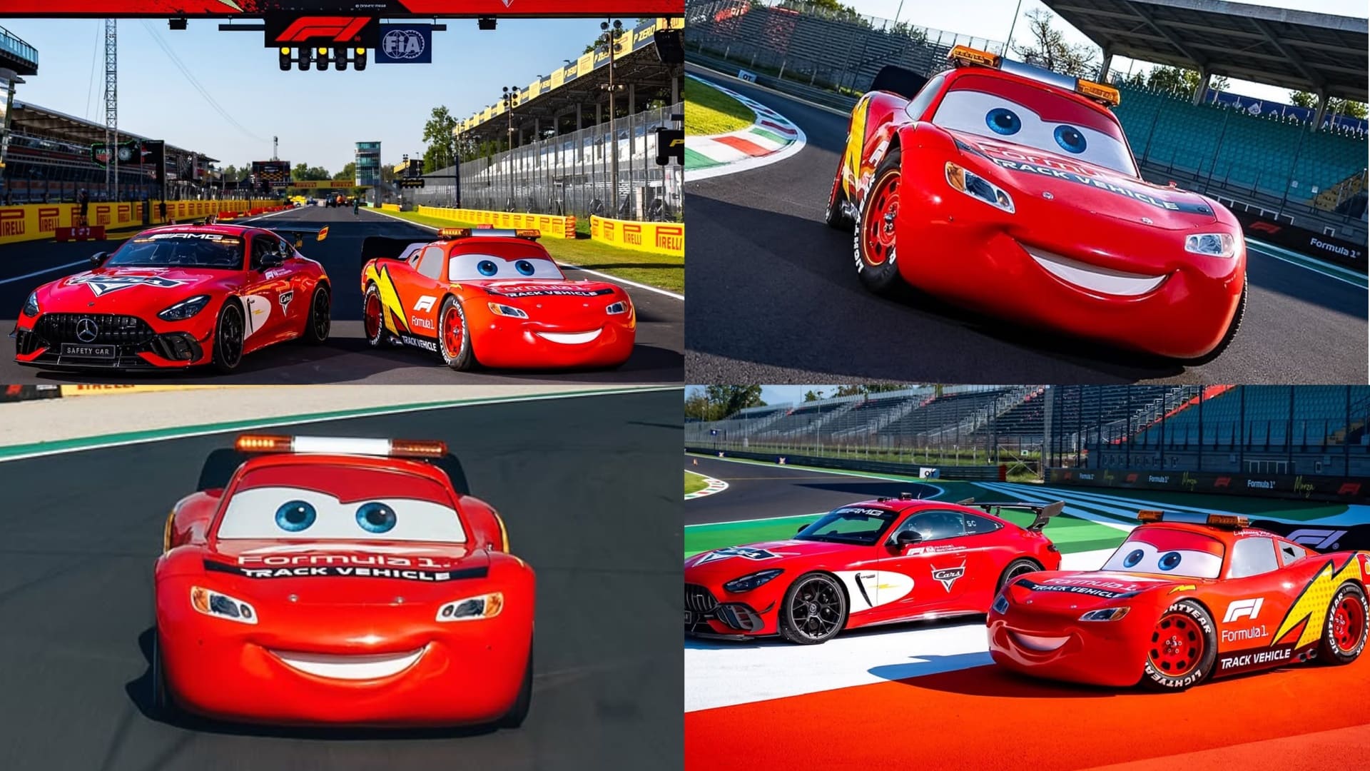El Rayo McQueen apareció en la pista de Monza donde tendrá una participación especial. IG @f1