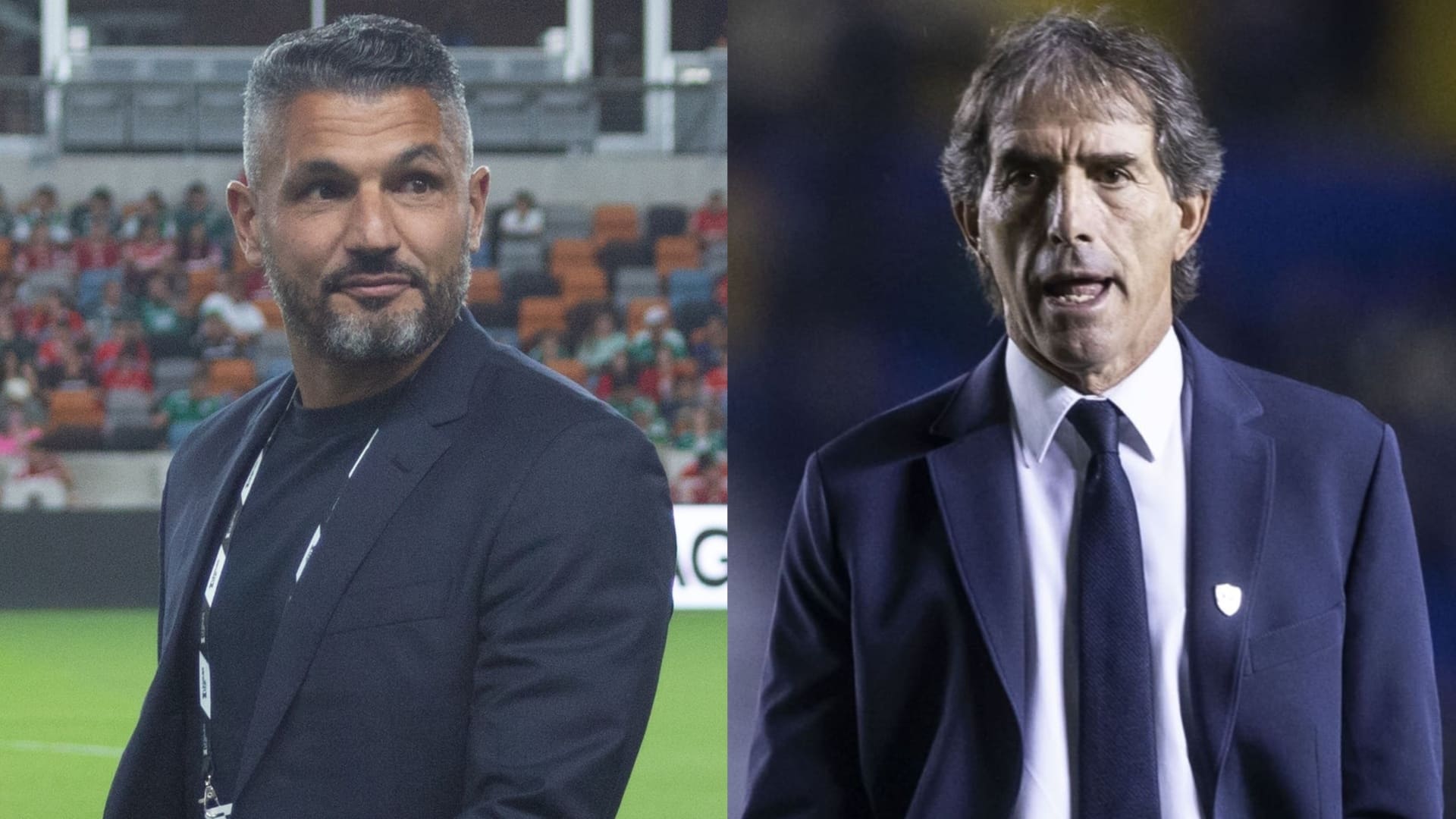 Javier Gandolfi (izq.) sabe que el América de Guillermo Almada (der.) viene sacudido tras perder la semifinal contra Monterrey MEXSPORT