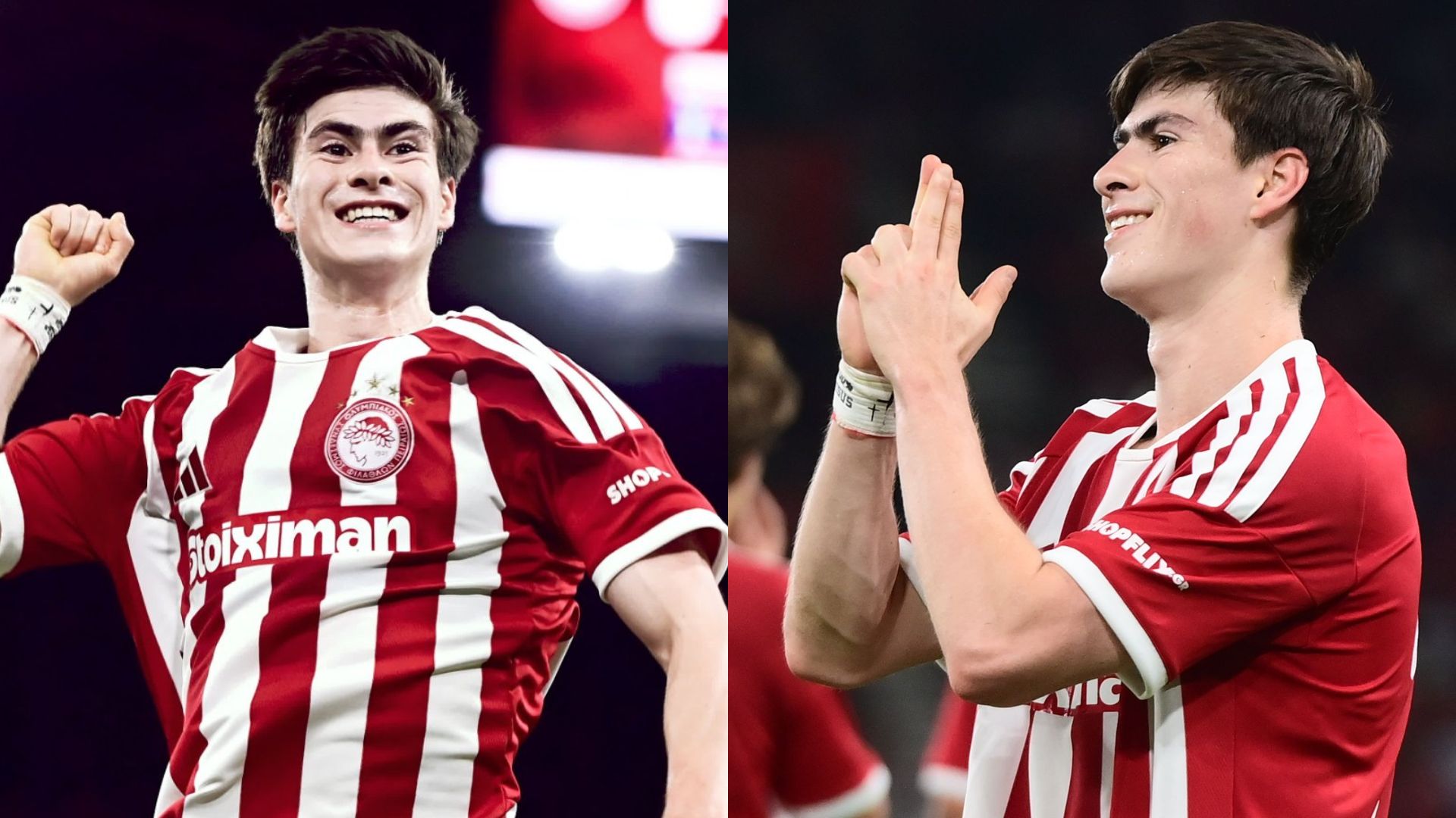 La Hormiga González vivió su gran noche con Olympiacos al marcar dos goles y participar directamente en el tercero ante Volos. / ESPECIAL X @olympiacosfc