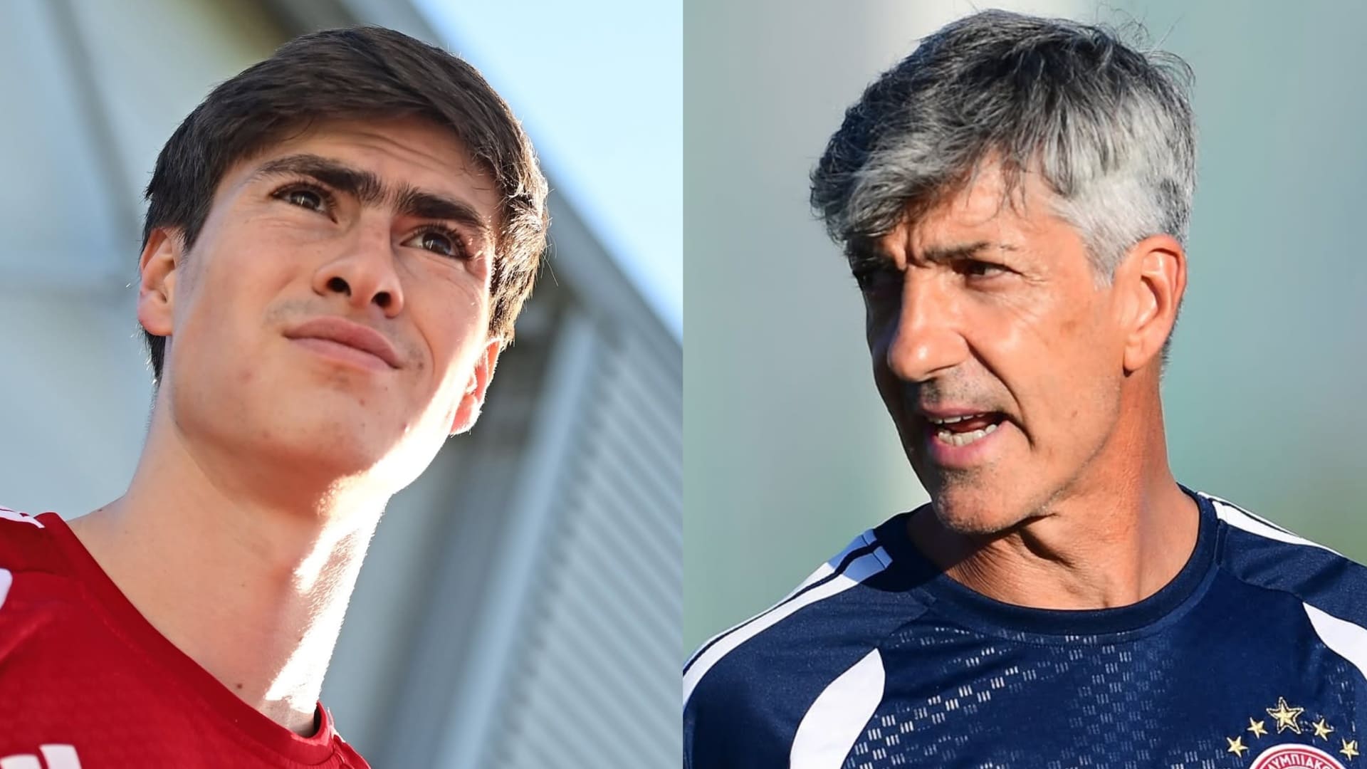 Armando González (izq.) tiene un nuevo DT en Olympiacos, Imanol Alguacil (der.) IG @olympiacosfc