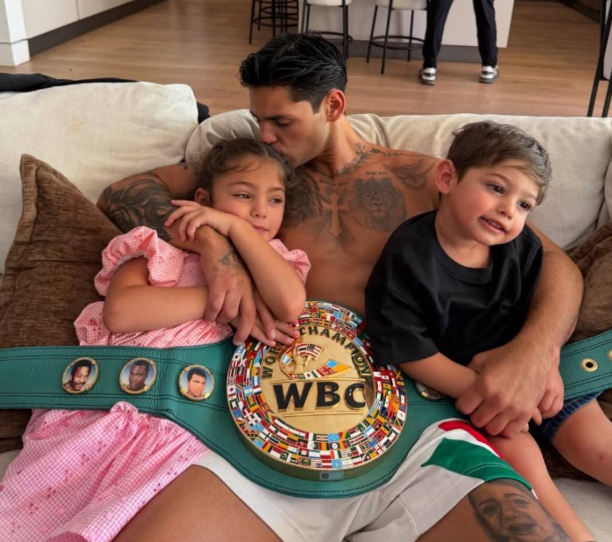Ryan García tiene tres hijos: Rylie, Bela y Henry Leo. IG @kingryan