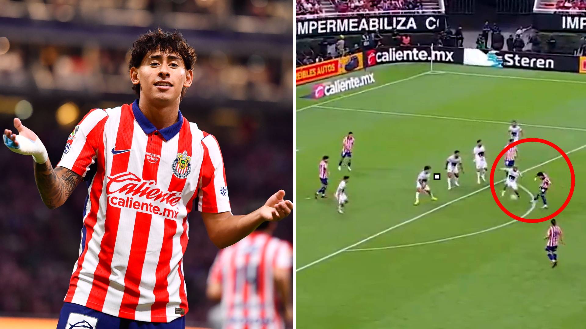 Santiago Sandoval ante los Pumas de la UNAM MEXSPORT / Captura X