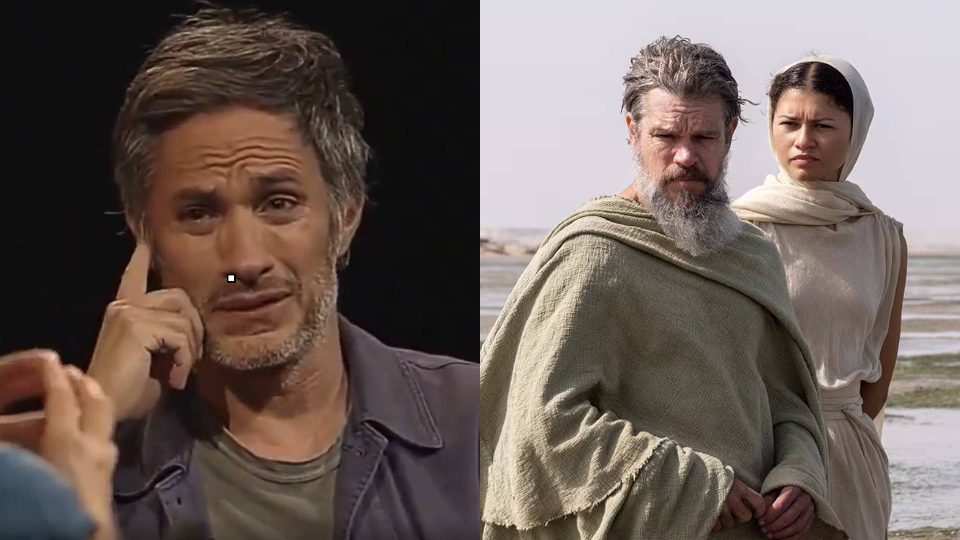 Gael García Bernal y Matt Damon / Zendaya en La Odisea Capturas RRSS