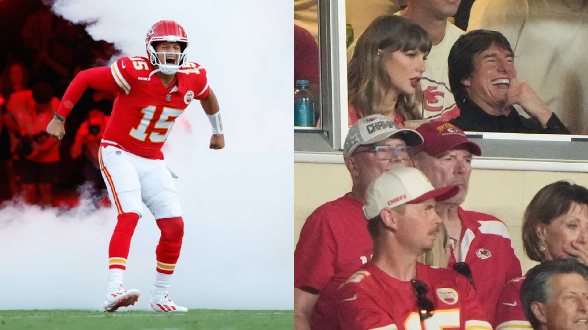 Patrick Mahomes, Taylor Swift y Tom Cruise. LAPRESSE