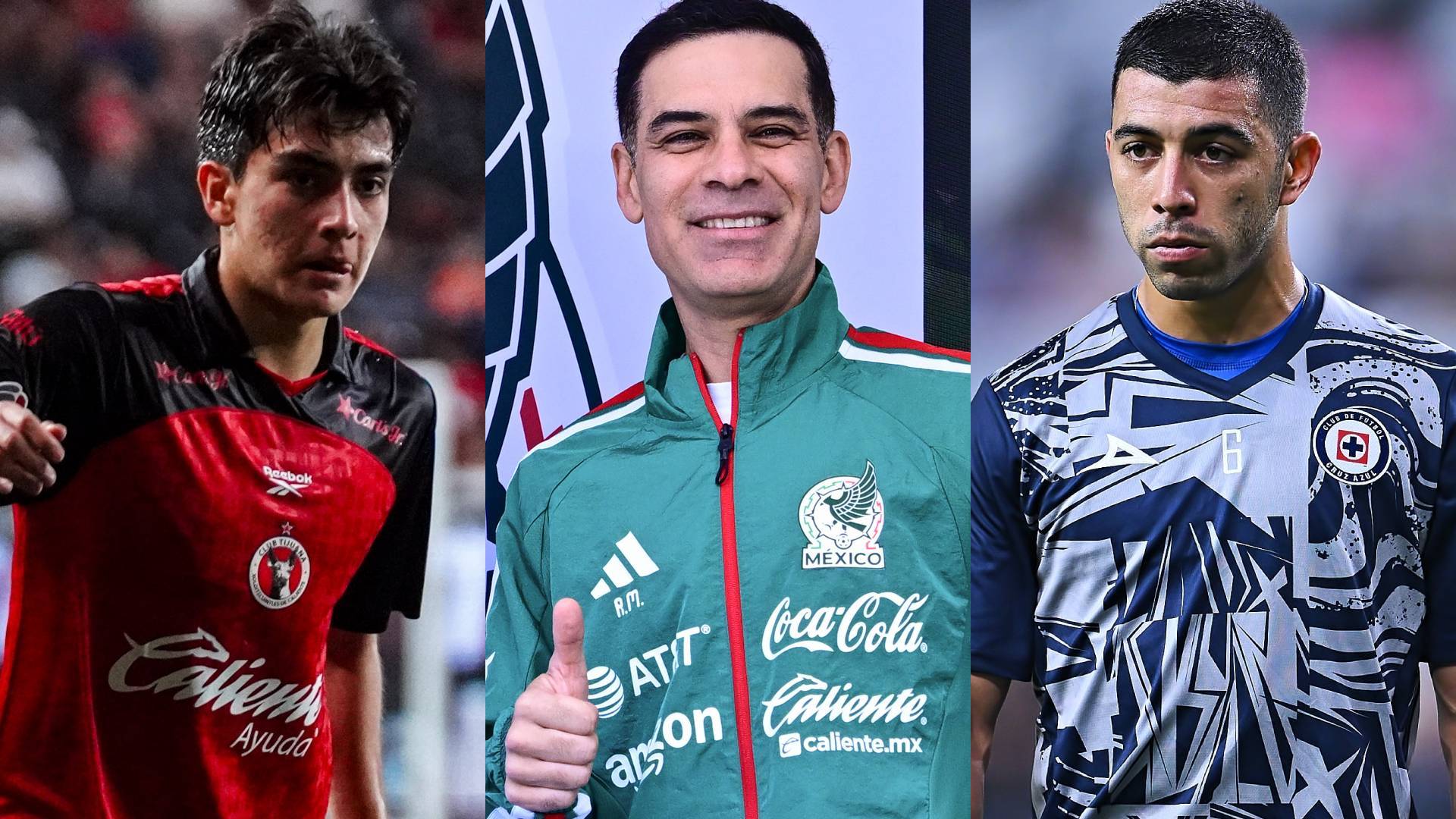 Gilberto Mora, Rafael Márquez y Erik Lira. MEXSPORT