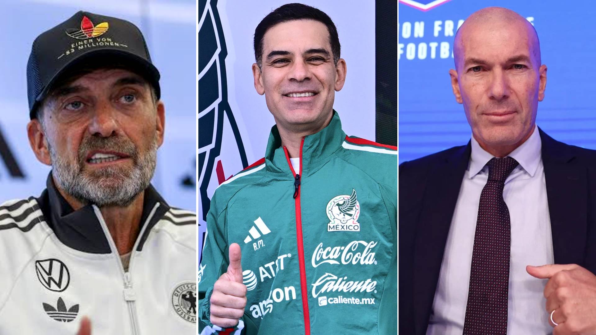 Jurgen Klopp / Rafael Márquez / Zinedine Zidane Capturas X / MEXSPORT