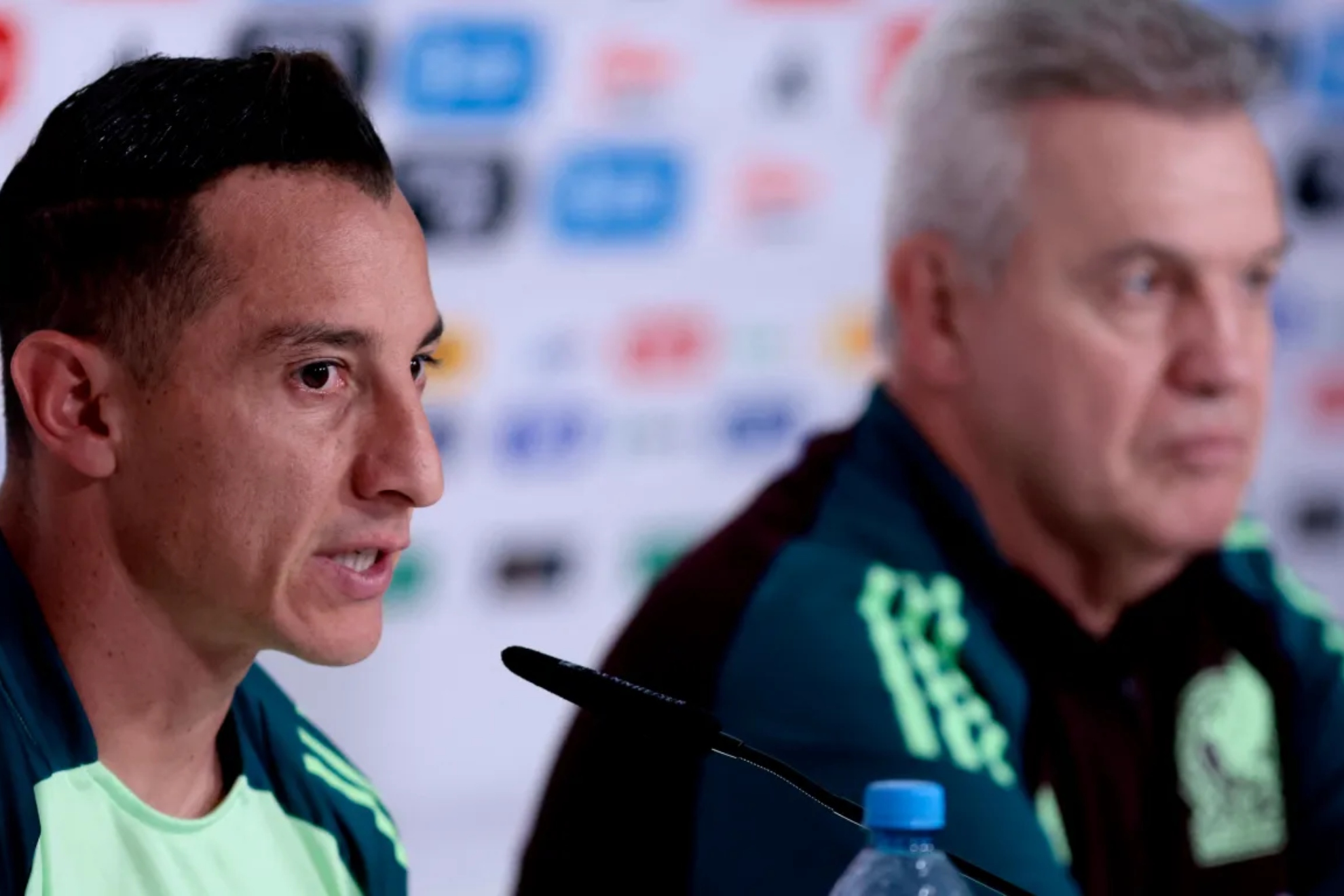 Guardado y Javier Aguirre en una imagen de archivo AFP