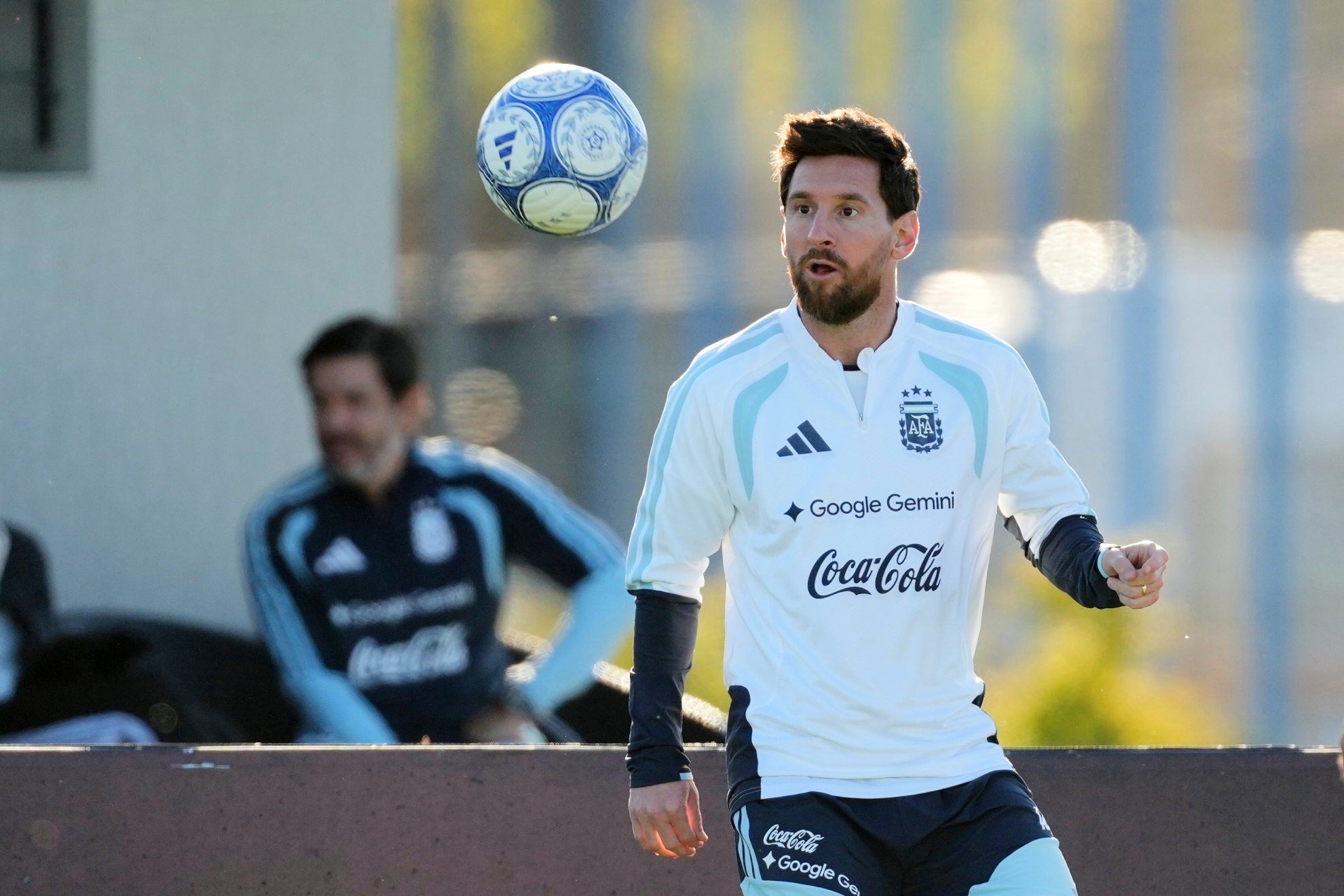 Messi, durante su último entrenamiento con Argentina. LAPRESSE