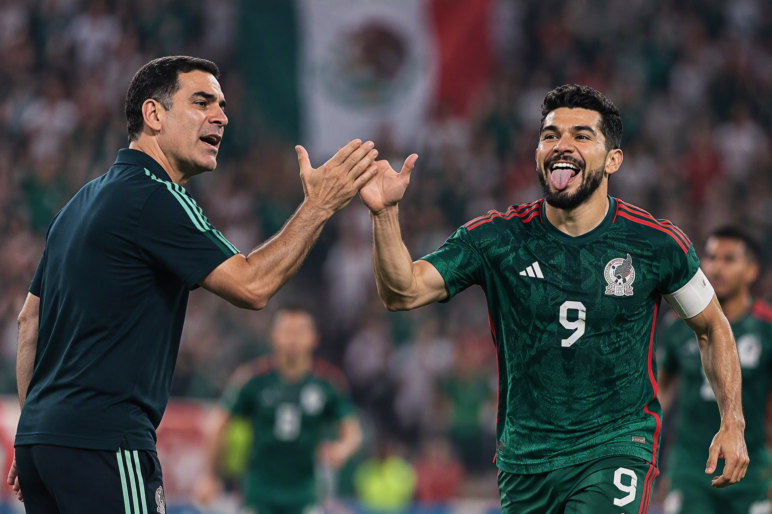 Rafa Márquez y Henry Martín. MEXSPORT/IA