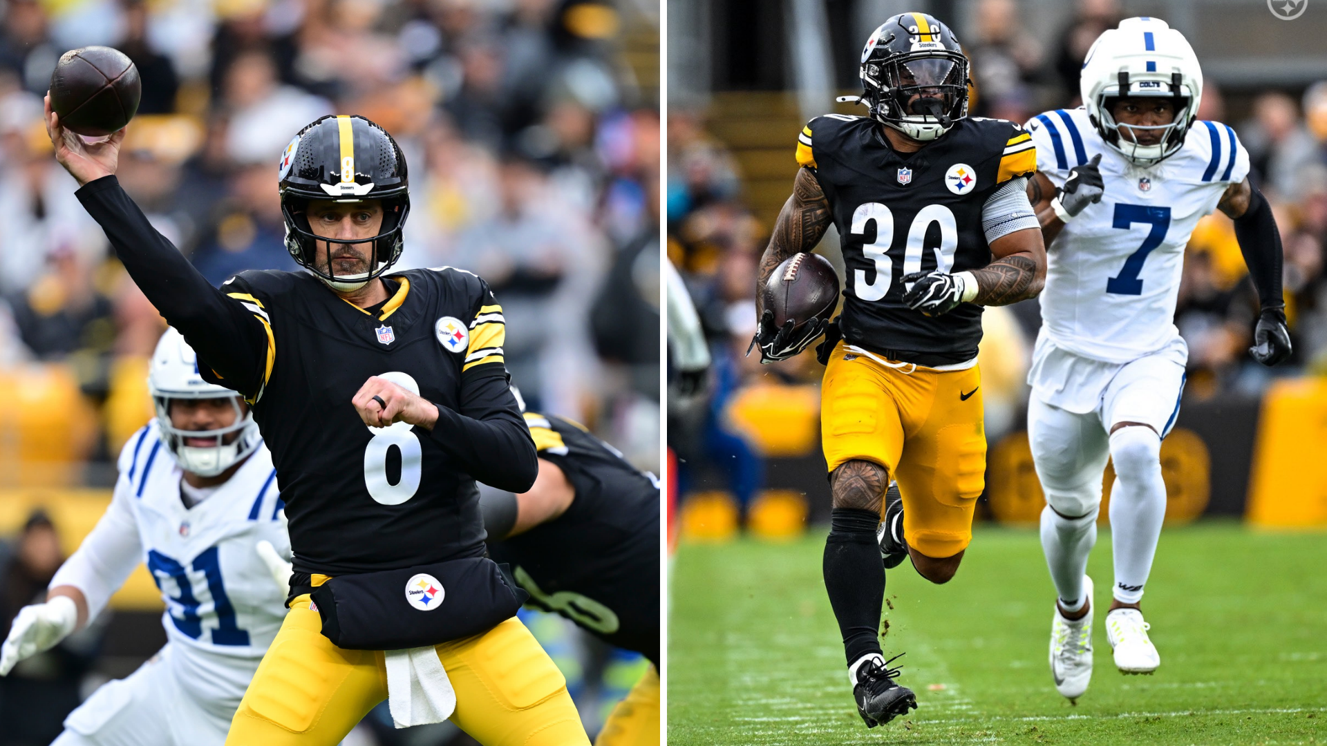 Resumen Steelers vs Colts: Aaron Rodgers /X@NFL X@steelers