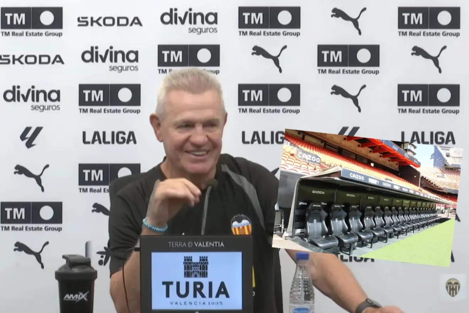 Javier Aguirre, en su comparecencia con el Valencia Nico Rodriguez VCF