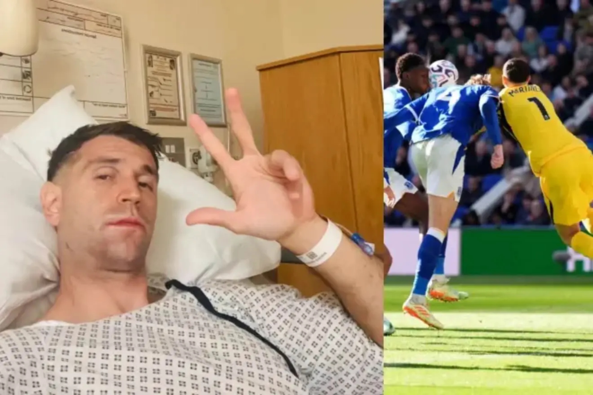 El Dibu, desde el hospital tras fracturarse la mandíbula
