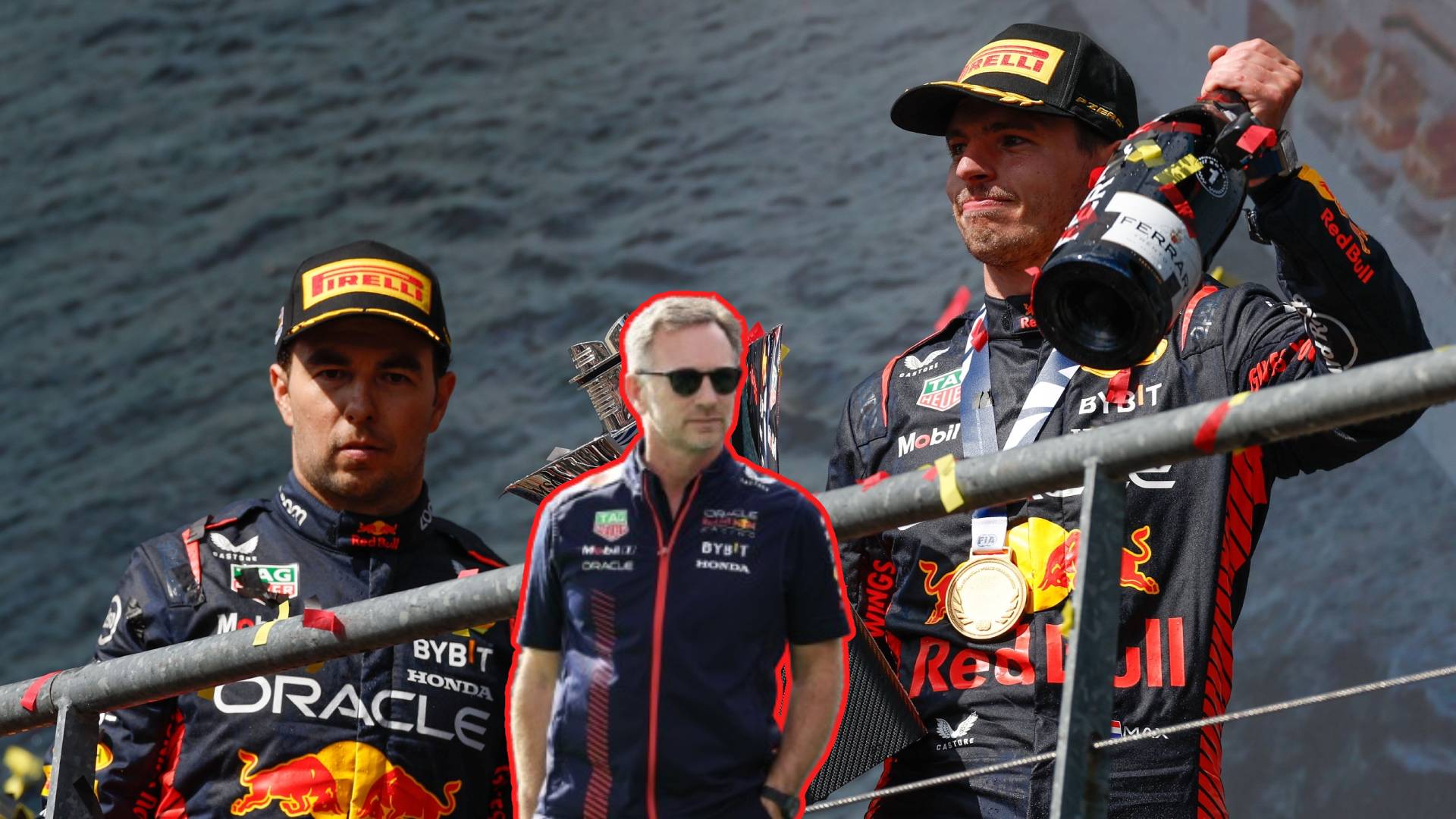 Sergio Pérez, Max Verstappen y Christian Horner coincidieron cuatro años en Red Bull / Mexsport