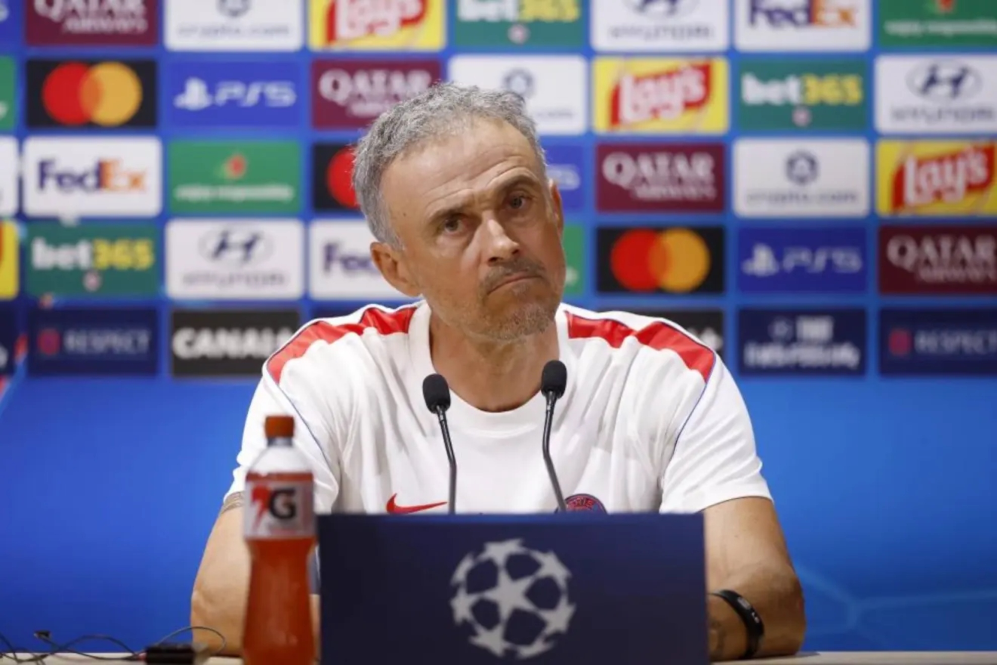 Luis Enrique, durante la rueda de prensa del PSG EFE