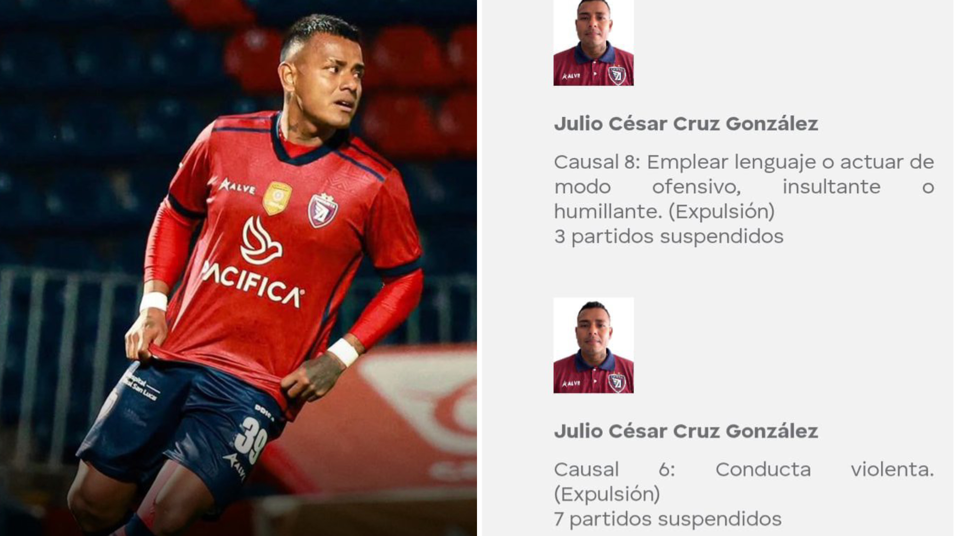 Julio Cruz, fue expulsado con doble amarilla. MARCAMX