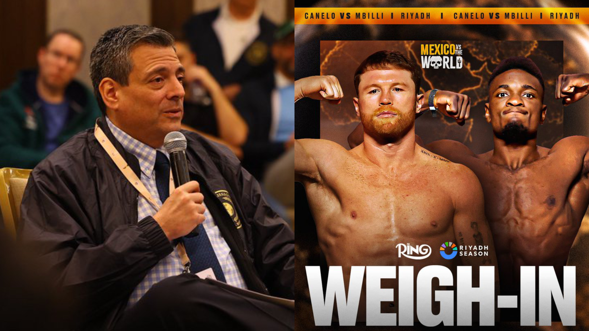 El presidente del CMB está en Riad para la pelea del Canelo Álvarez. MARCAMX